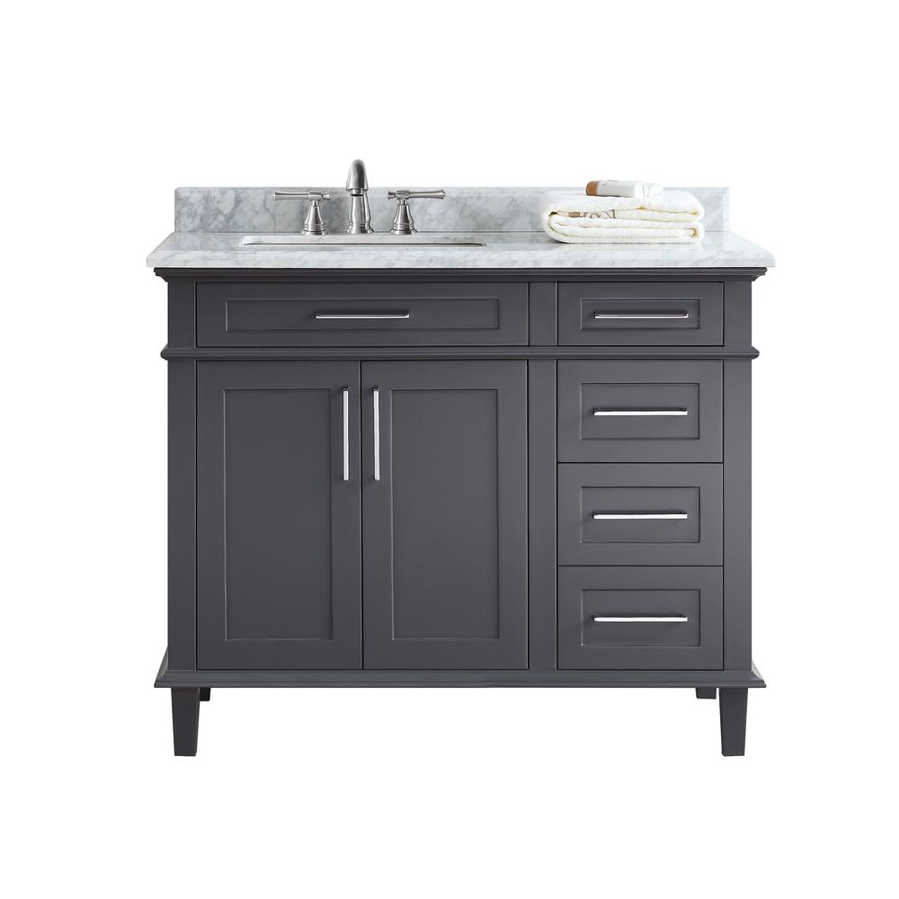 Ari Kitchen and Bath Newport 42 in. Single Bath Vanity in Charcoal 