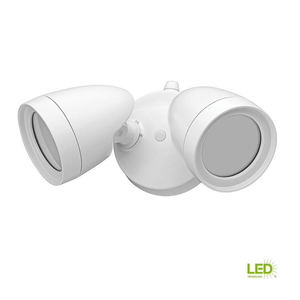Defiant 2 Head Dark Bronze Outdoor Integrated Led Security Flood This Review Is From 2 Head White Outdoor Integrated Led Security Flood Light With Dusk To Dawn