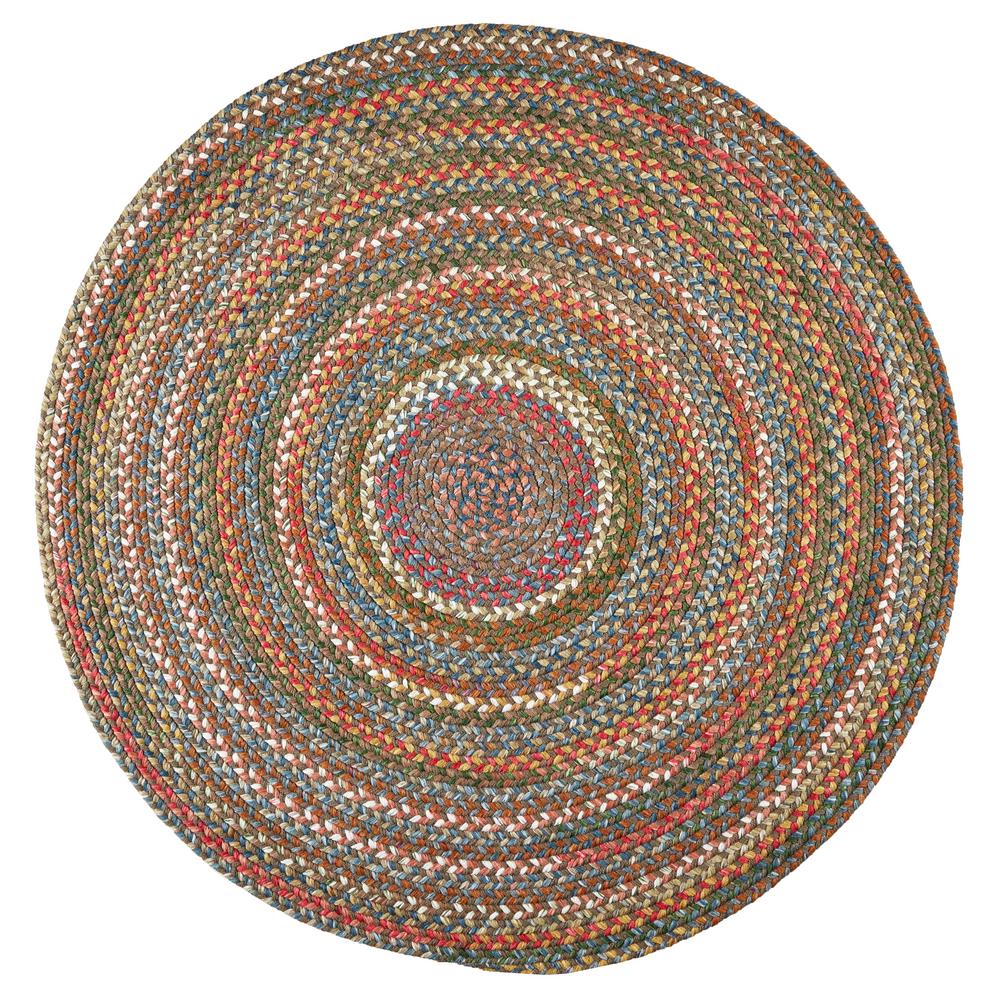 Rhody Rug Bouquet Bronze 8 ft. x 8 ft. Round Indoor/Outdoor Braided