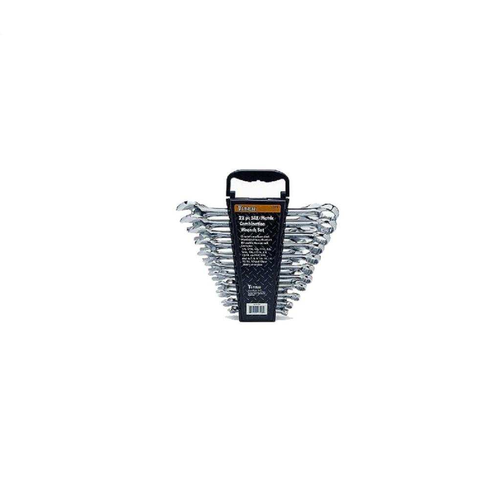 TITAN 17398 22 PIECE SAE /& METRIC COMBINATION WRENCH SET