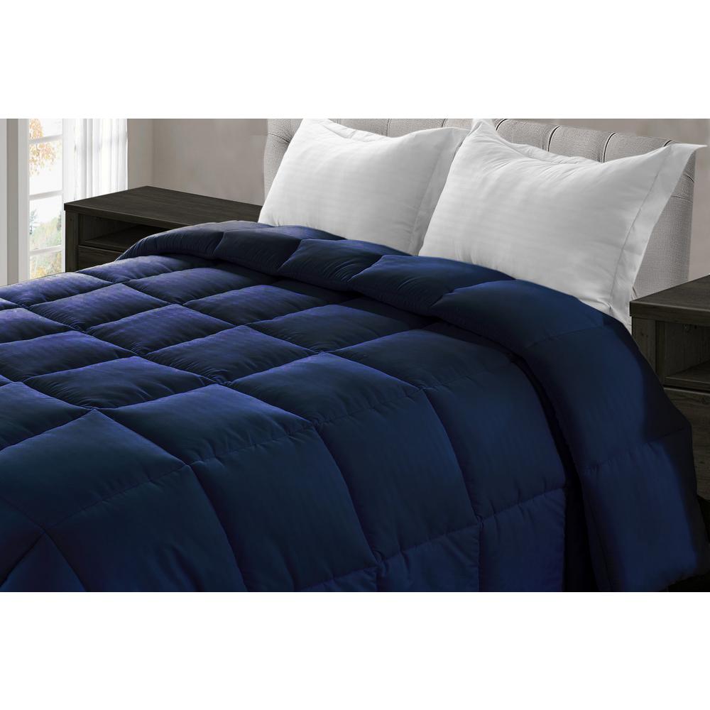 navy blue and white queen size comforter set