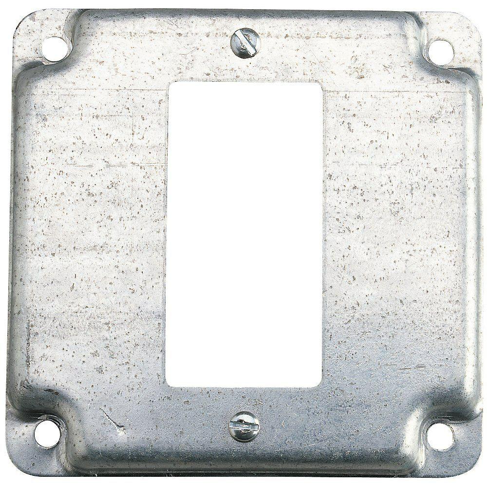 4 in. Square Box Cover for Single GFCI Receptacle (Case of 10)RS1610R The Home Depot