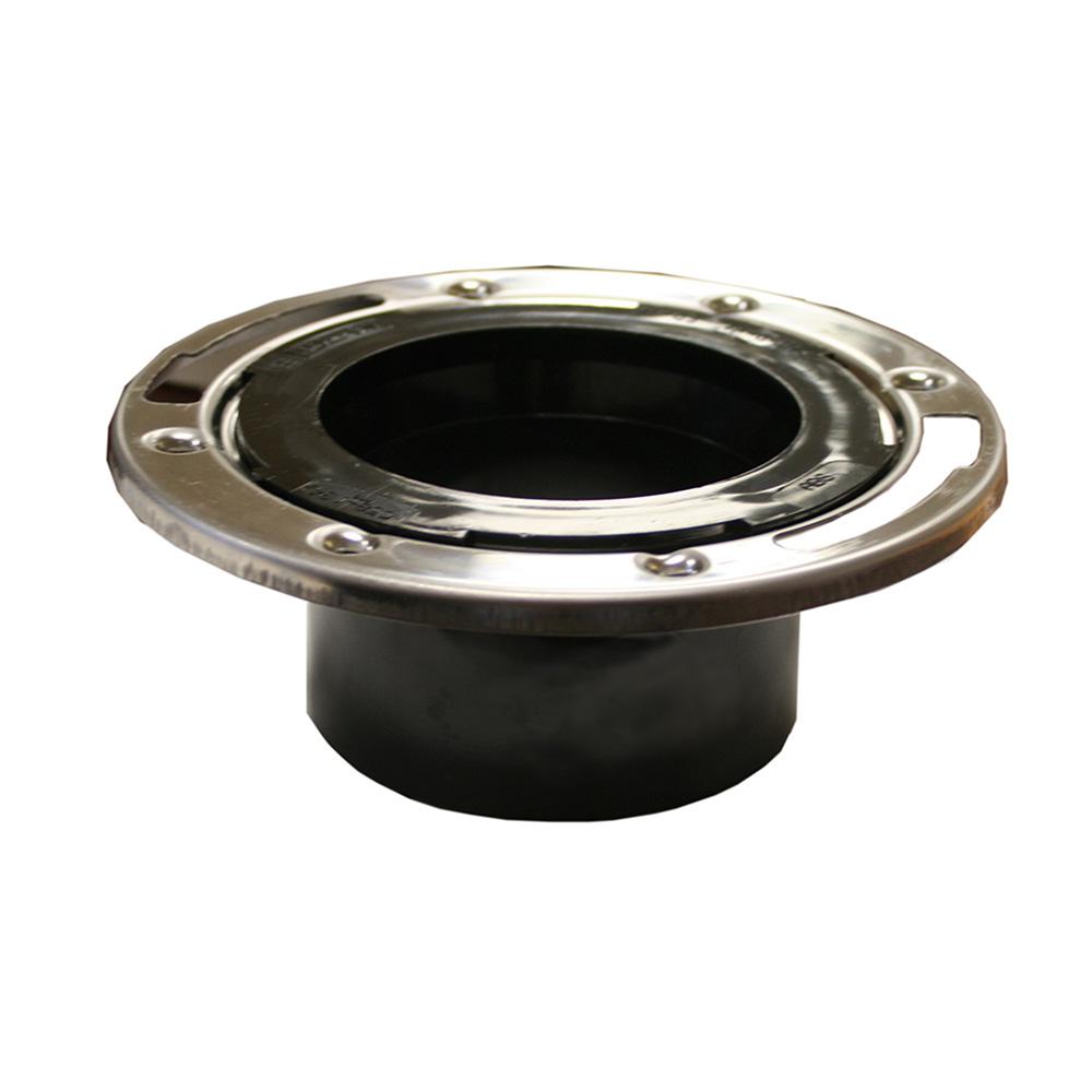 JONES STEPHENS 3 In. X 4 In. Plumb Fit ABS Closet (Toilet) Flange With ...