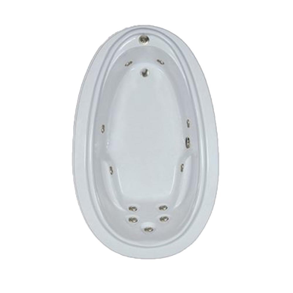 Comfortflo Premier 72 in. Acrylic Oval Dropin Whirlpool Bath Bathtub