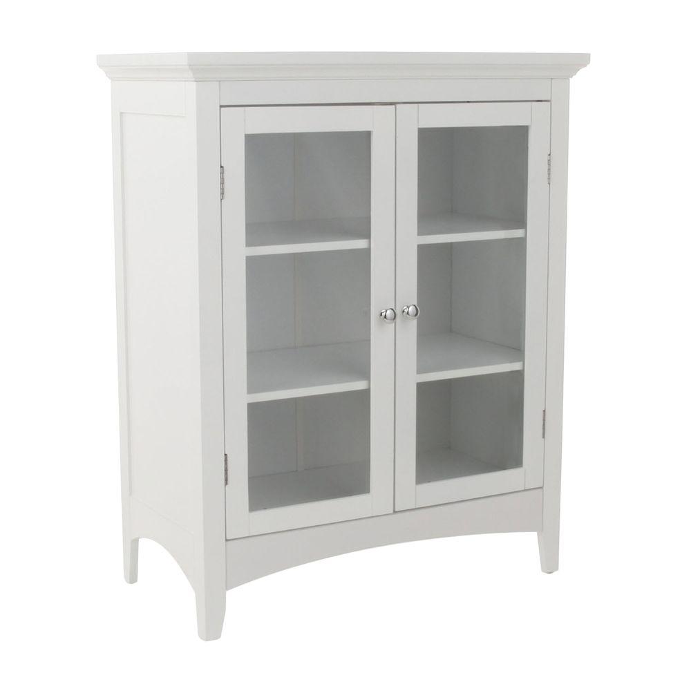 Elegant Home Fashions Wilshire 27 7 8 In W X 32 In H X 16 1 8 In D Corner Bathroom Linen Storage Floor Cabinet In White Hd17077 The Home Depot