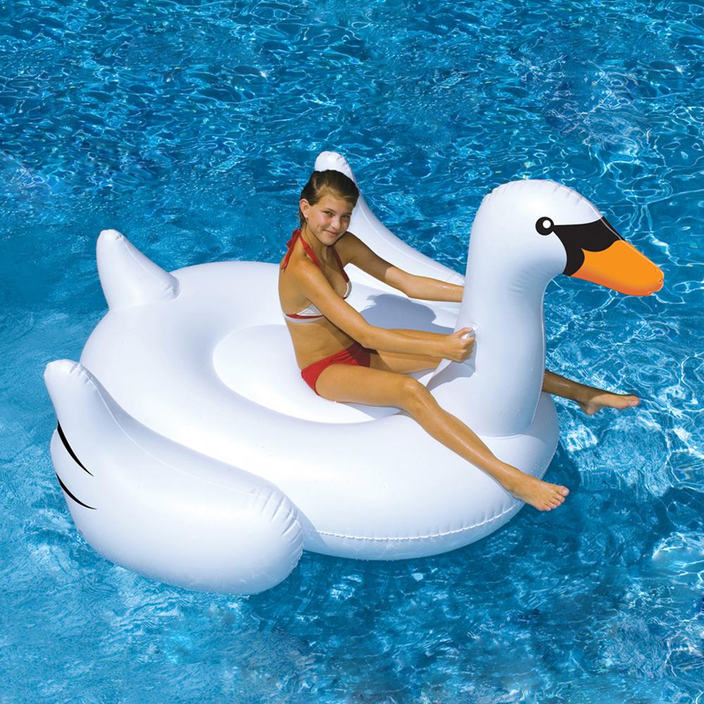Swimline Giant Swan 75 inch Inflatable Ride-On Pool Toy by Swimline