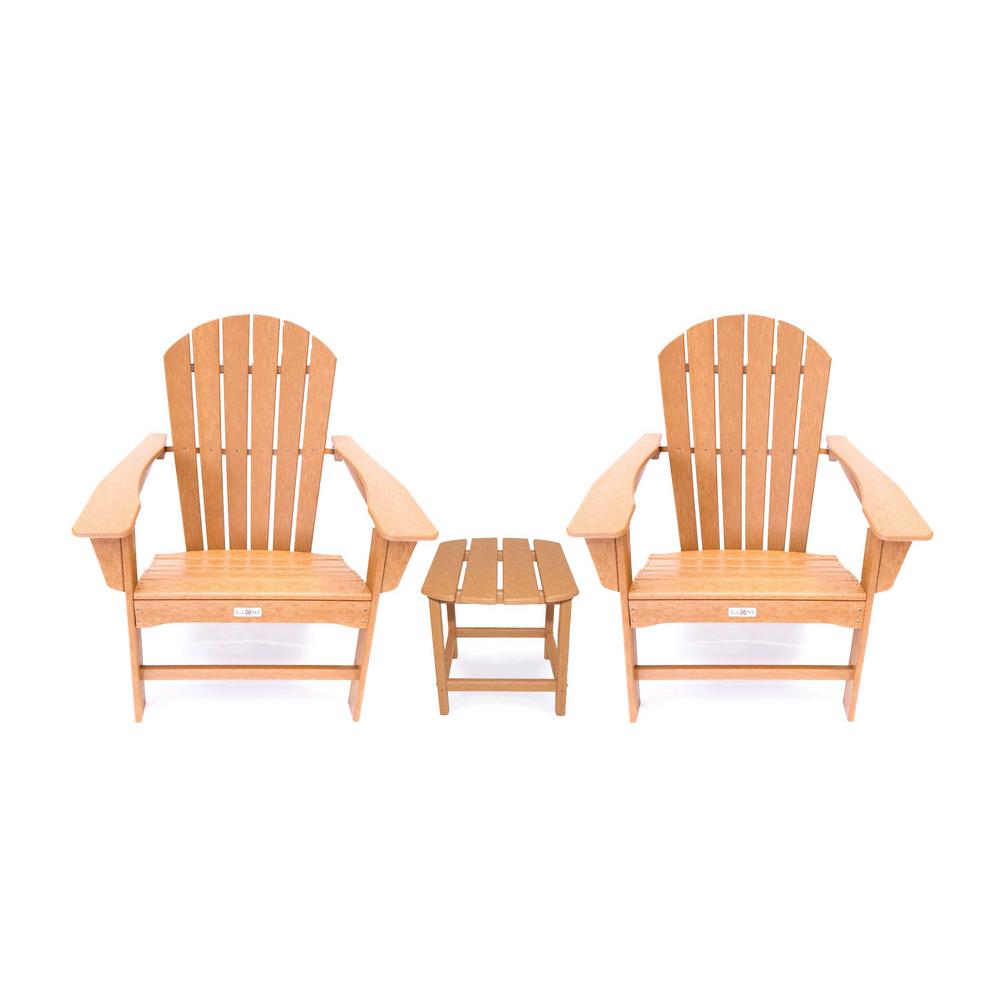 LuXeo Hampton Teak Poly Outdoor Patio Adirondack Chair and 