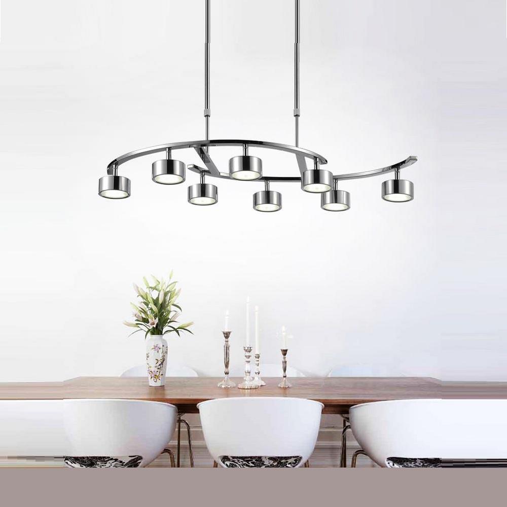 Chrome Integrated Led Chandeliers Lighting The Home Depot Trail 24 Watt Chrome Integrated Led Chandelier