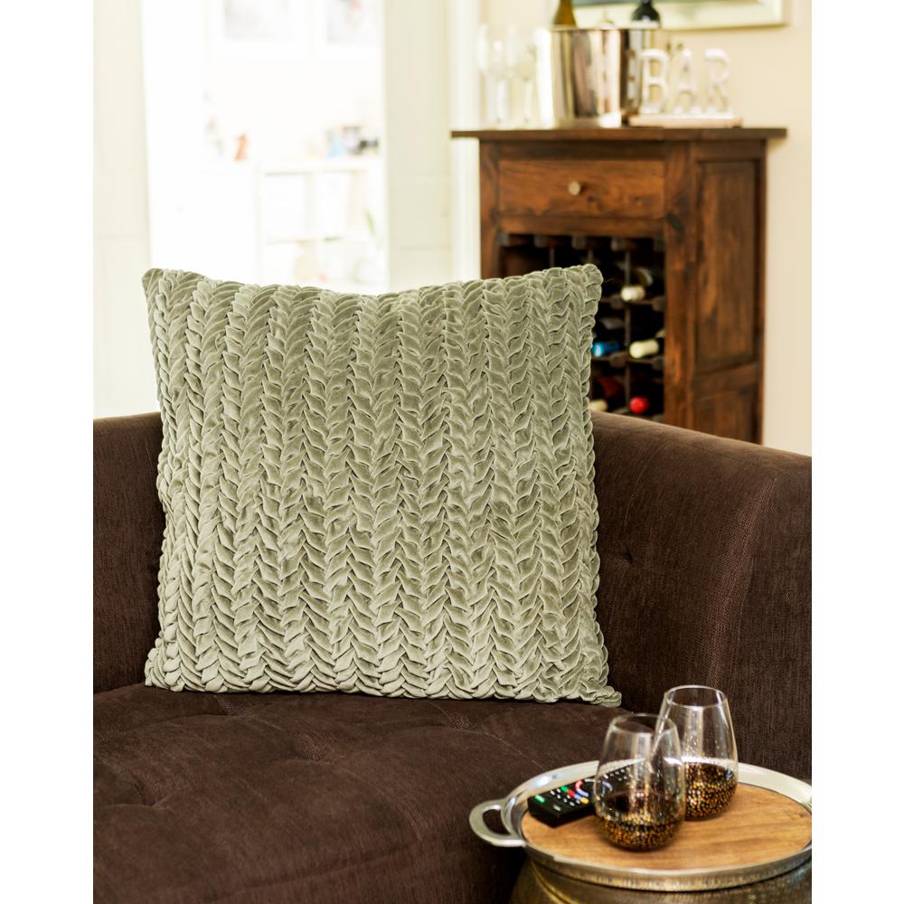 Litton Lane 26 In X 26 In Large Square Sage Green Velvet