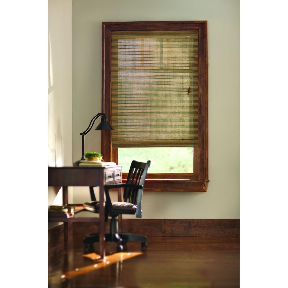Home Decorators Collection Natural Moss MultiWeave Bamboo Roman Shade