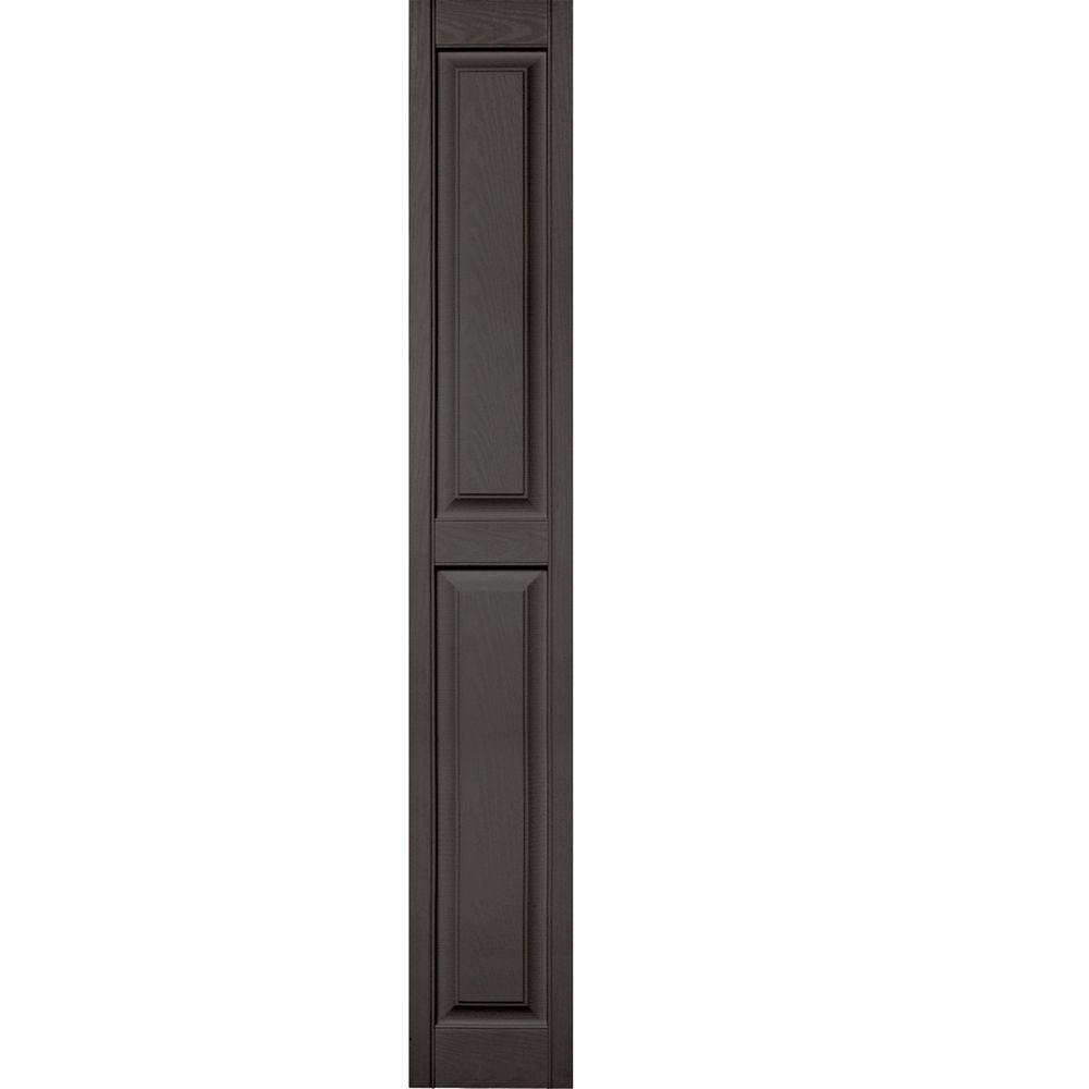 Builders Edge 12 in. x 80 in. Raised Panel Vinyl Exterior Shutters Pair