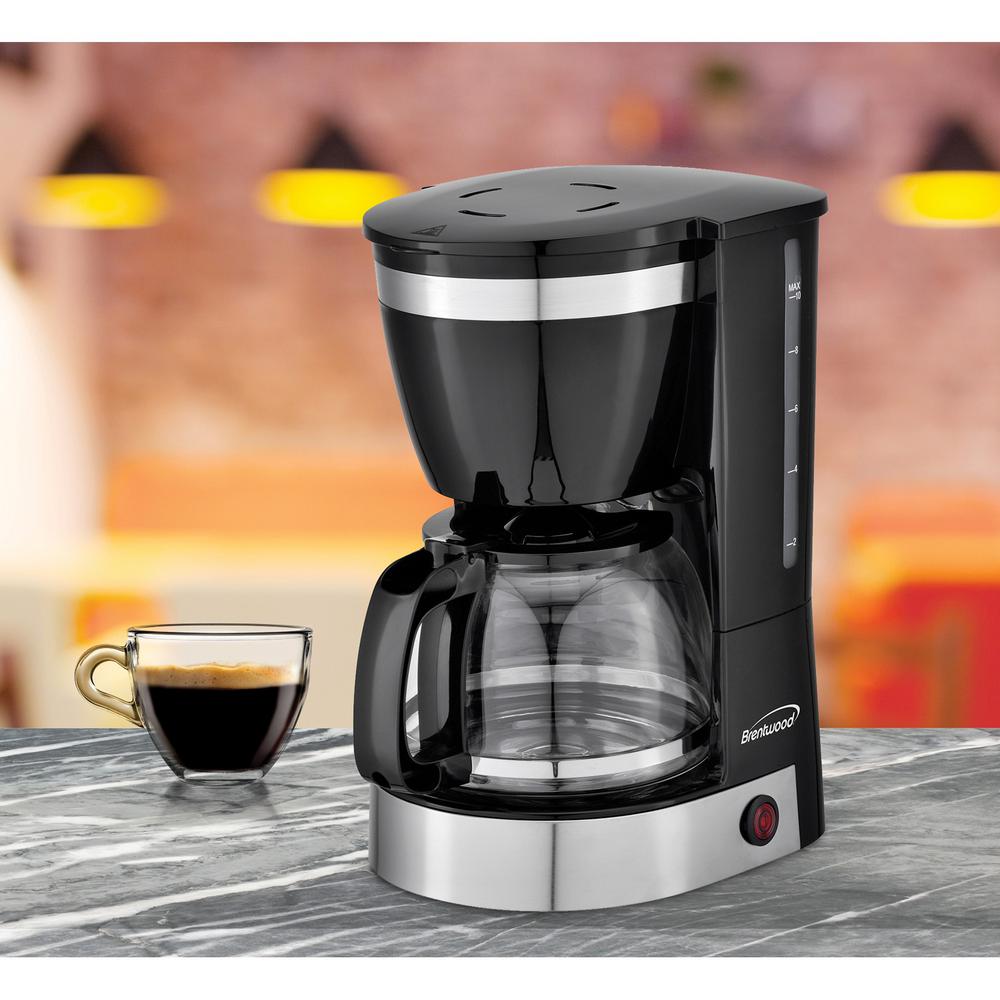 Brentwood Appliances 10Cup Black Coffee MakerTS215BK The Home Depot