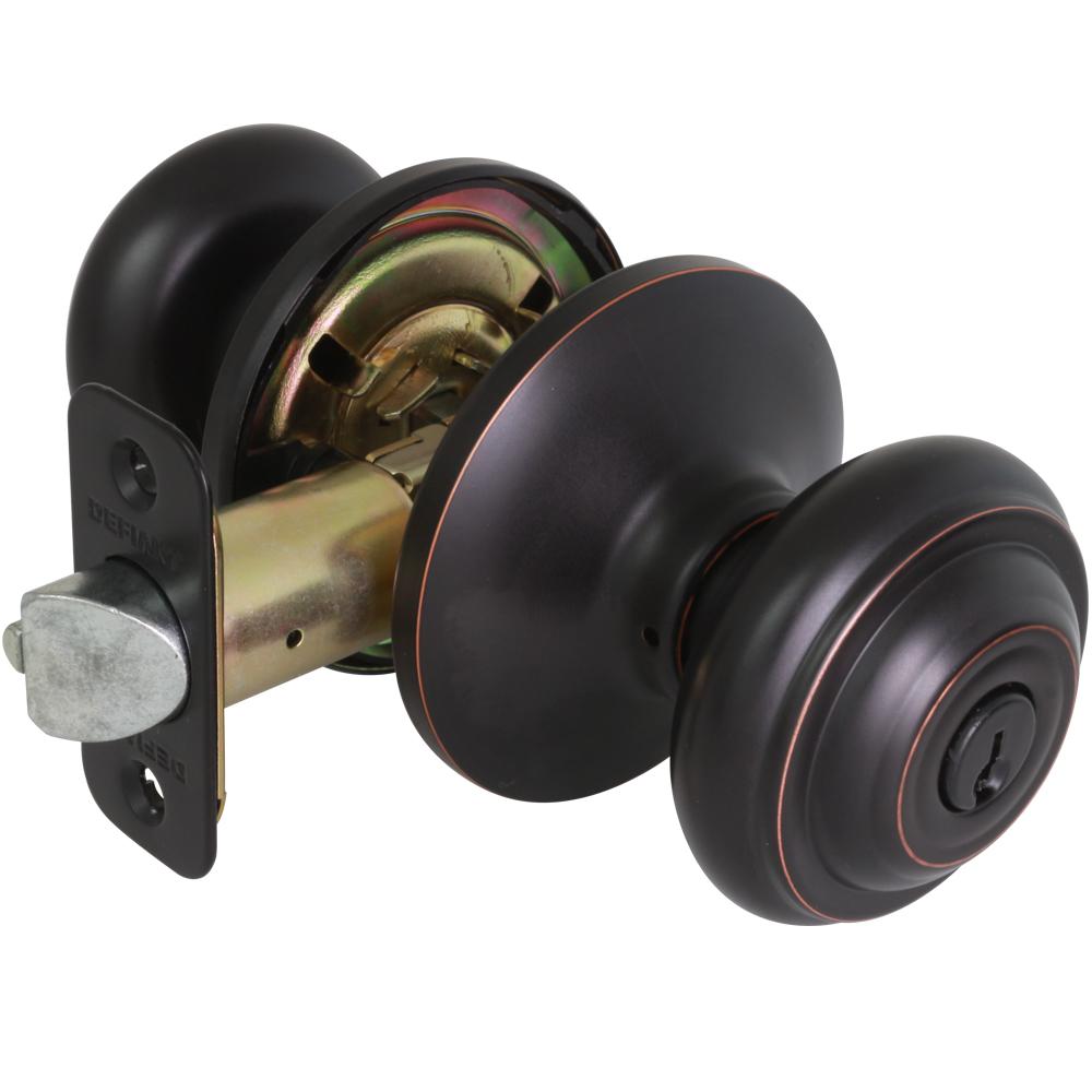 Schlage Custom Aged Bronze Trim Keyed Door KnobF51A