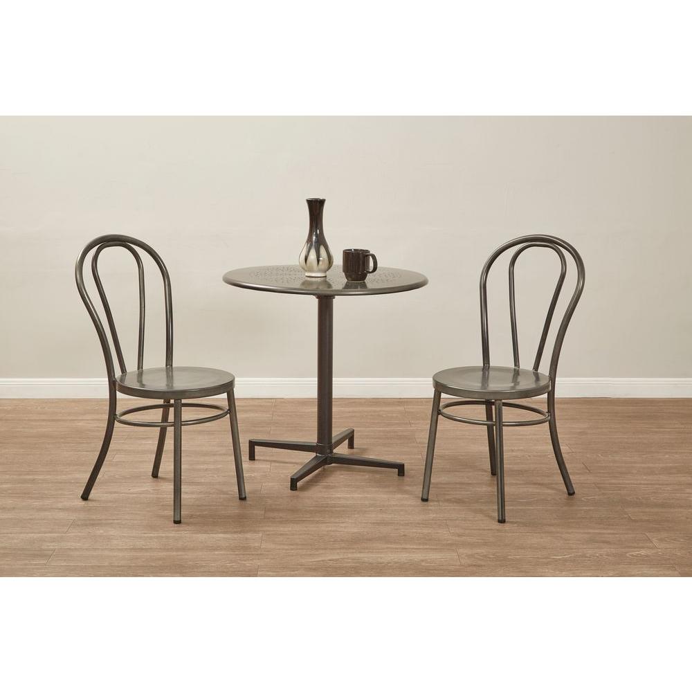 Osp Home Furnishings Oxton Matte Galvanized Folding Table