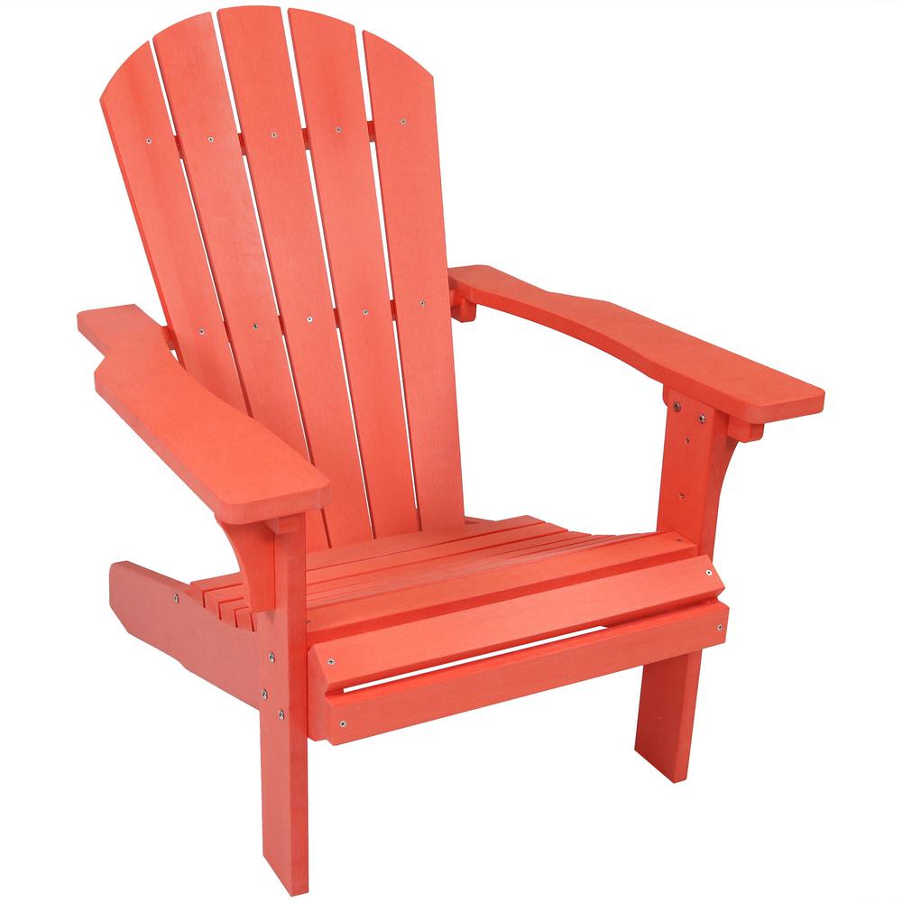 Sunnydaze Decor All Weather Salmon Patio Plastic Adirondack Chair