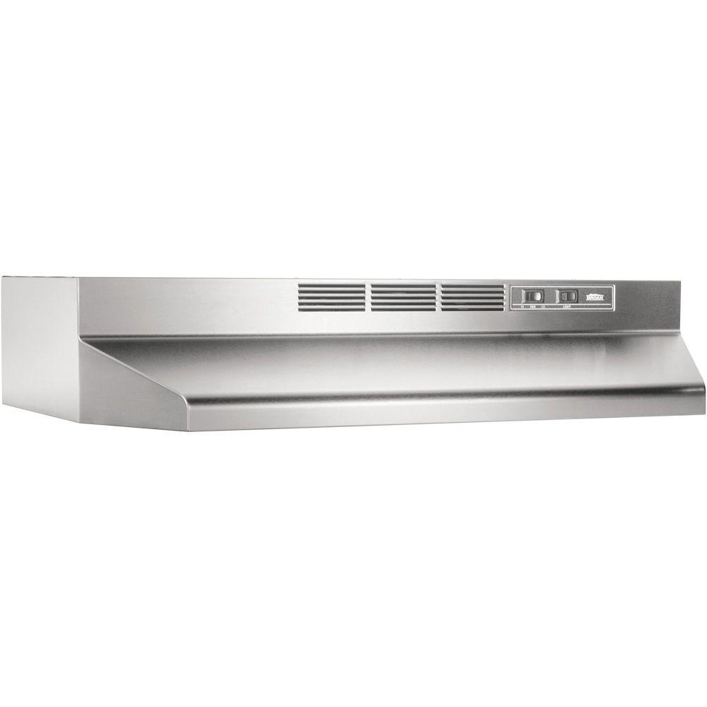 Broan 41000 Series 24 In Non Vented Range Hood In Stainless Steel