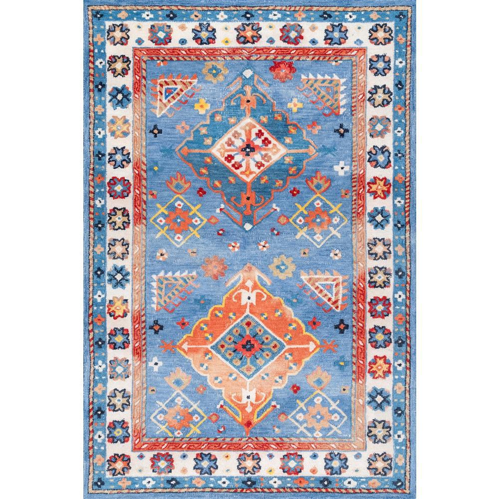 Nuloom Transitional Bohemian Casey Blue 7 Ft 6 In X 9 Nuloom Transitional Bohemian Casey Blue