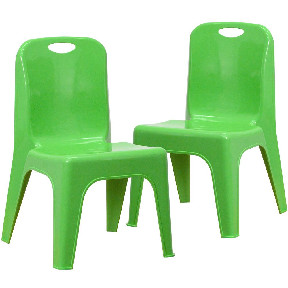 Carnegy Avenue 4Pack Green Plastic Stackable School Chair with