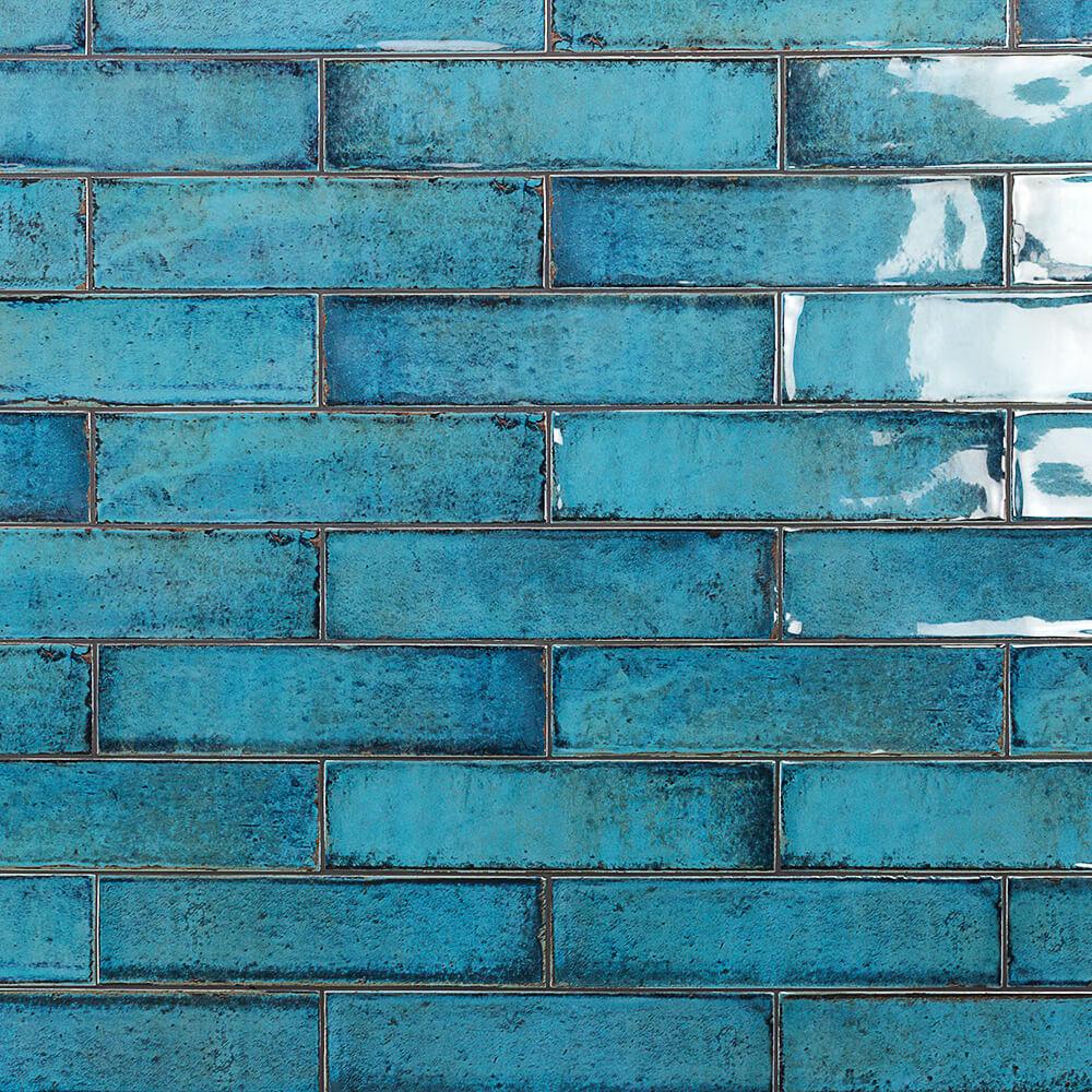 Ivy Hill Tile  Moze Blue 3 in x 12 in 9mm Ceramic  Subway  