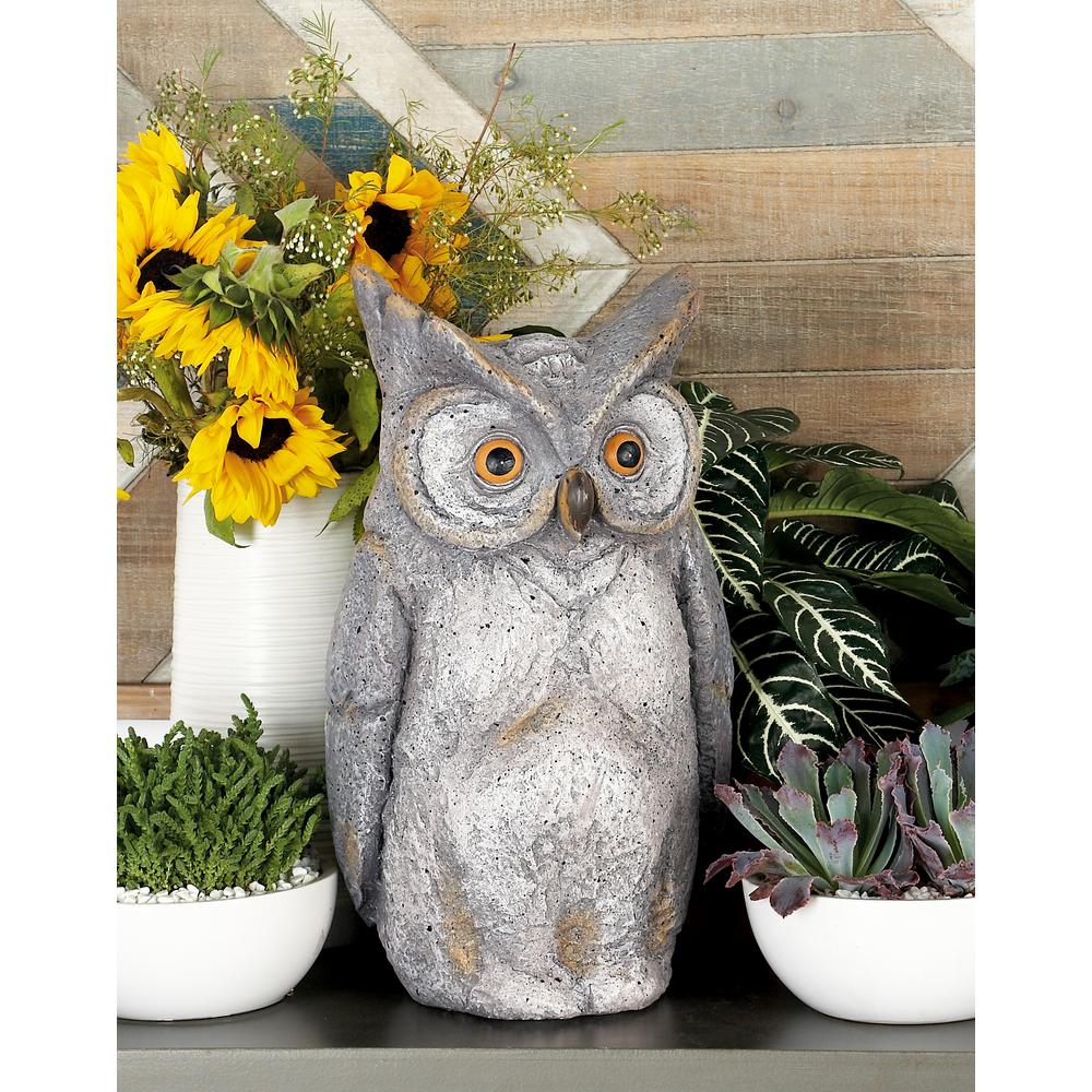 Litton Lane Perched Owl Polystone Sculpture 36829 - The Home Depot