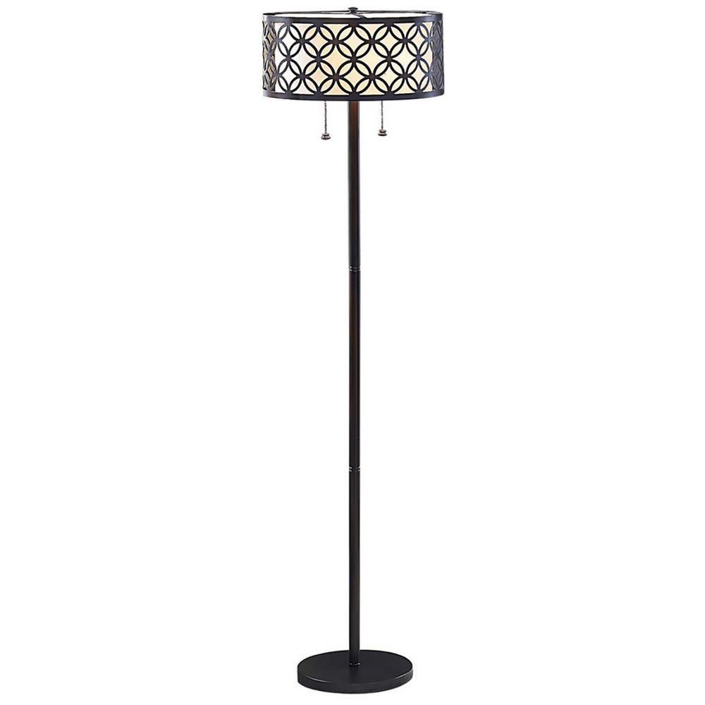 Bel Air Lighting Earling 63 in. Rubbed Oil Bronze Floor Lamp with ... Bel Air Lighting Earling 63 in. Rubbed Oil Bronze Floor Lamp with ...