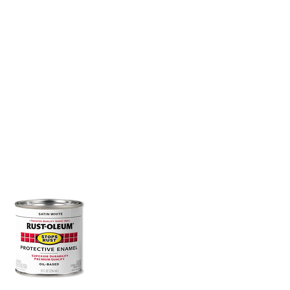 RustOleum Stops Rust 8 oz. Low VOC Protective Enamel Satin White