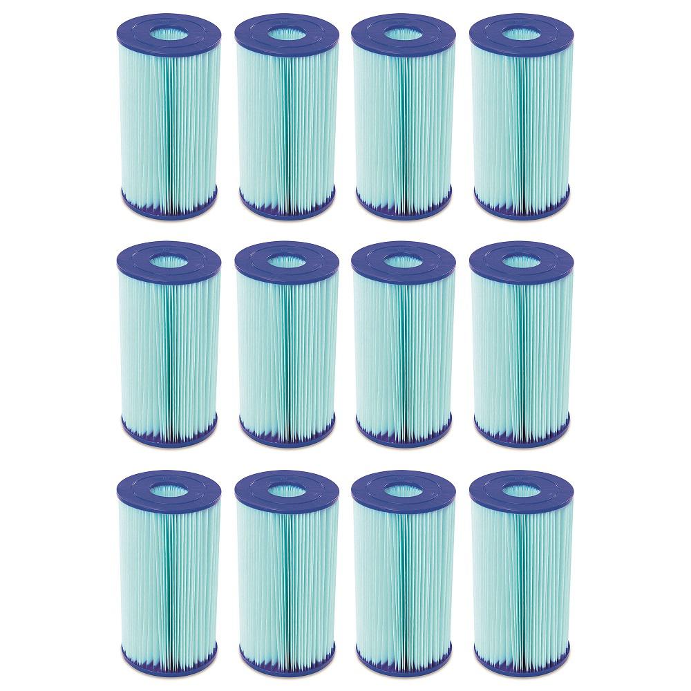 Bestway Antimicrobial Type IV Type B Cartridge Pool Filter (12Pack)12