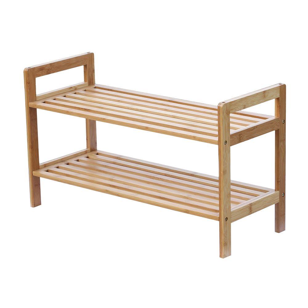 Oceanstar 6 To 8 Pair 2 Tier Bamboo Shoe Organizer Sr1309 The Home Oceanstar 6 To 8 Pair 2 Tier Bamboo Shoe Organizer