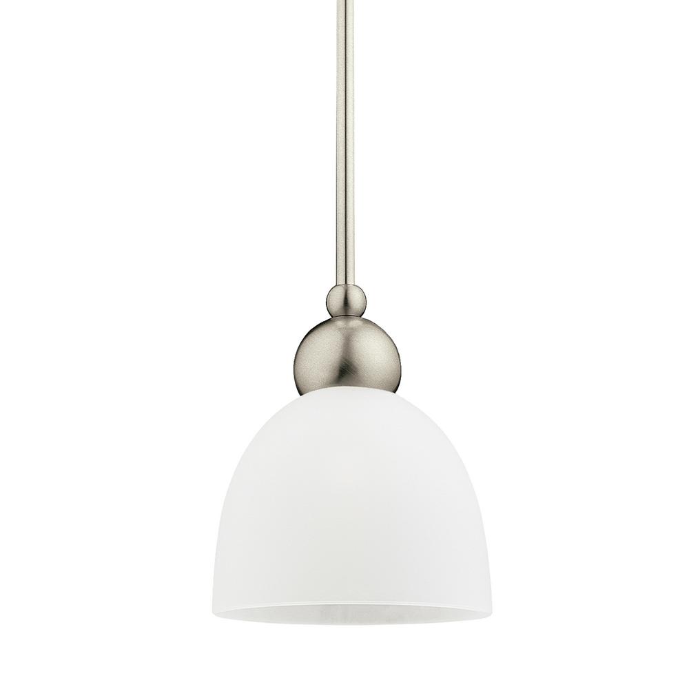 Led Pendant Lights Lighting The Home Depot Metropolis 1 Light Brushed Nickel Pendant With Led Bulb