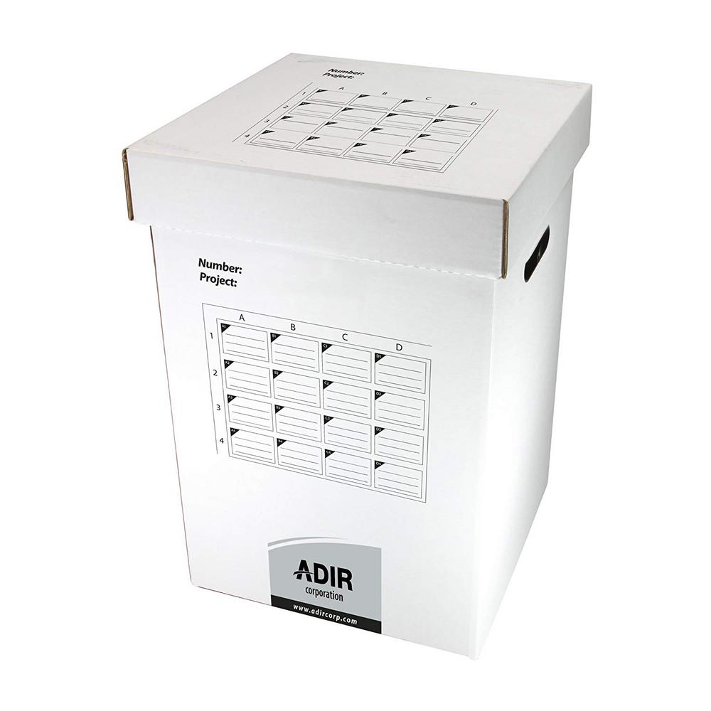 AdirOffice 37 in. Corrugated Cardboard 16 Roll File Upright Storage