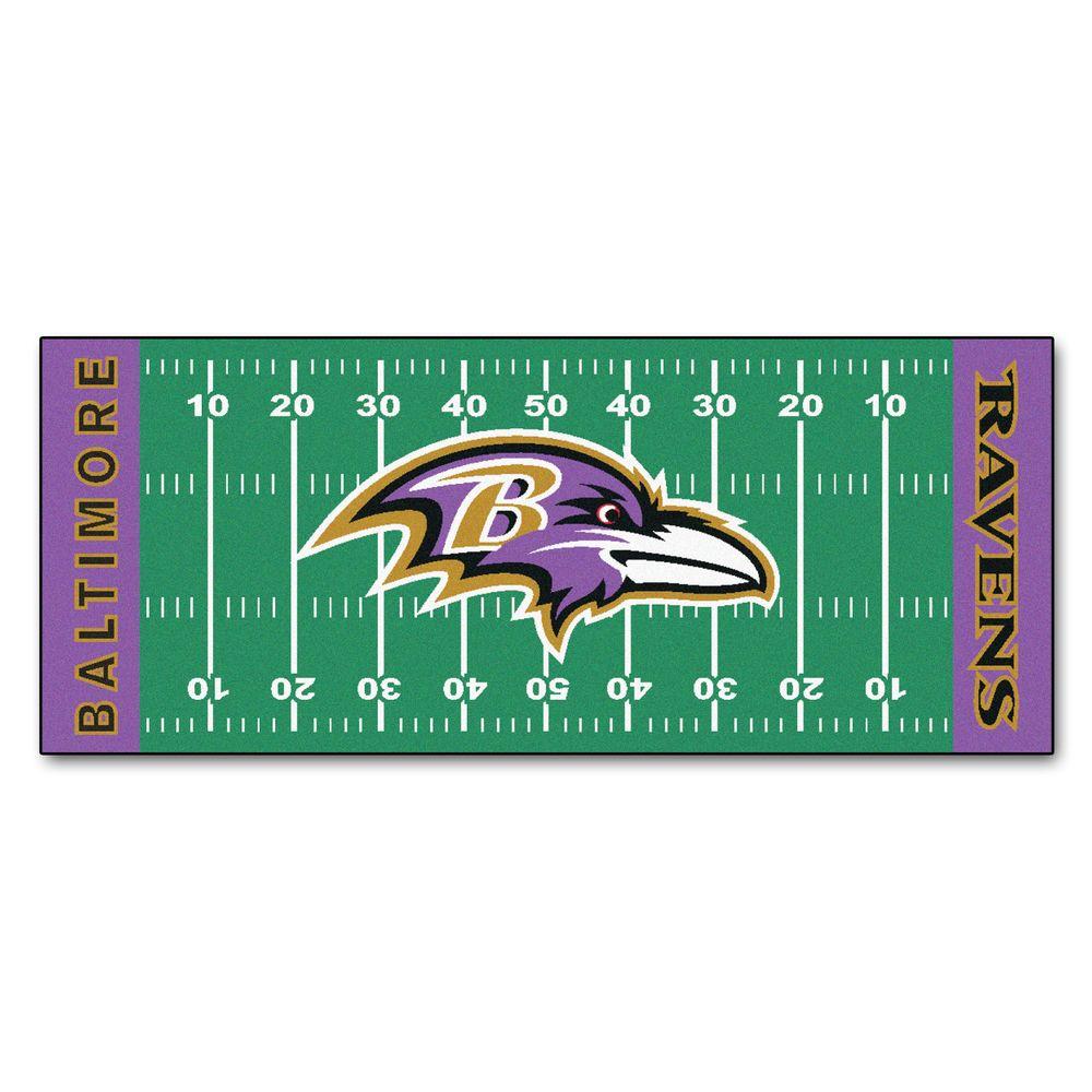 Fanmats Baltimore Ravens 3 Ft X 6 Ft Football Field Rug Runner Rug