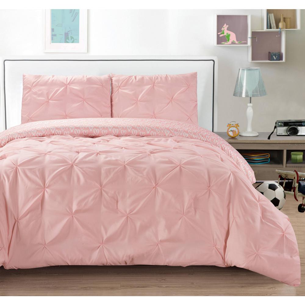 Lala Bash Ferrah 2 Piece Twin Duvet Set In Hot Pink Fedh3 6 13124 The Home Depot