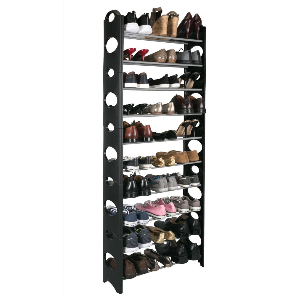 Simplify 25 6 In X 7 9 In X 61 4 In 30 Pair Fabric Stackable Shoe Rack 23201 The Home Depot