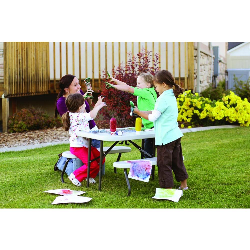 Lifetime 35 1 2 In X 32 1 2 In Kids Picnic Table With Benches