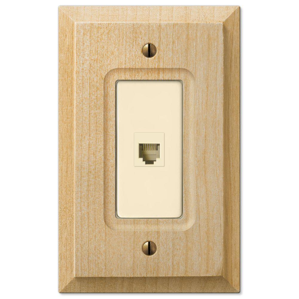 Amerelle Baker 1 Gang Telephone Wall Plate Unfinished Wood 180phh