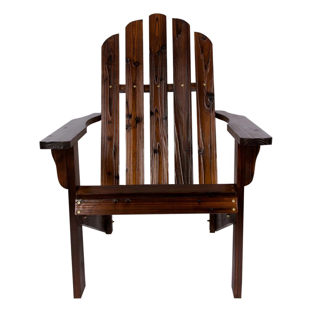 Shine Company Marina Burnt Brown Cedar Wood Adirondack Chair