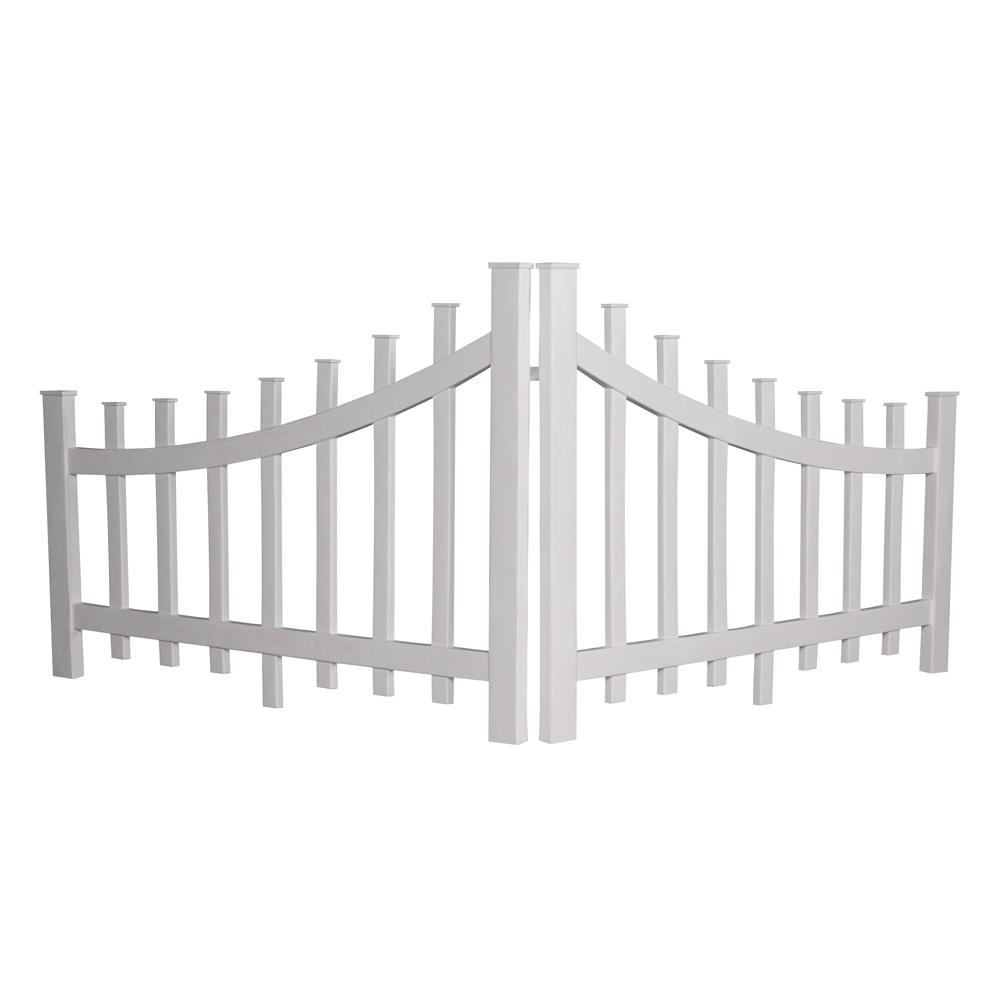 Veranda 2.76 ft. x 3.97 ft. White Vinyl Corner Accent Fence Panel ...