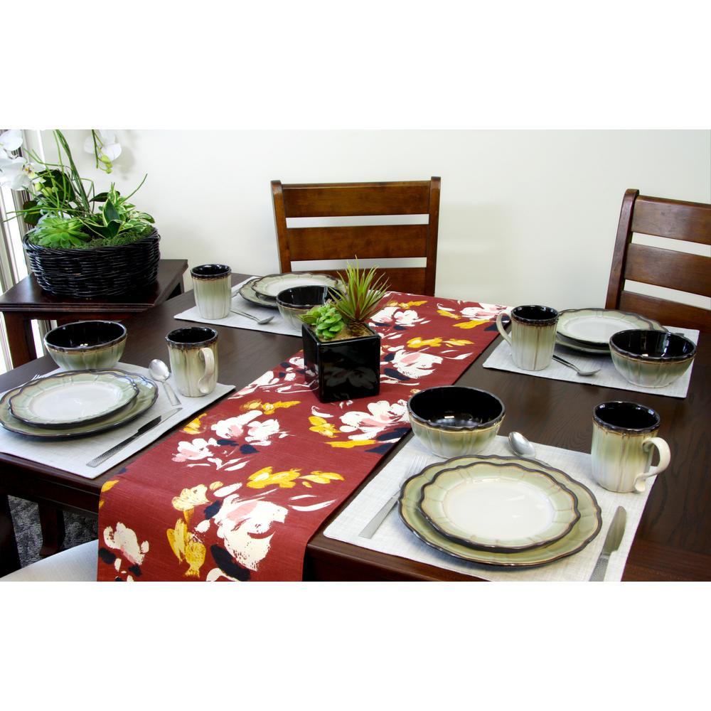GIBSON elite Mableton 16 Piece Green Dinnerware Set 98597354M The