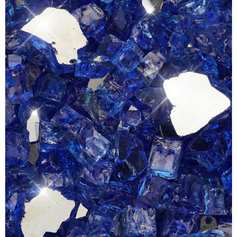 Margo Garden Products 1 2 In 10 Lb Medium Cobalt Blue Reflective Tempered Fire Glass Dfg10
