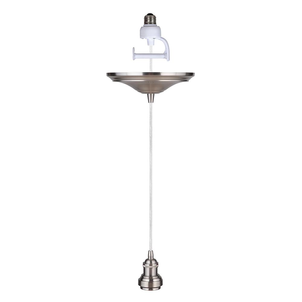 Worth Home Products Instant Pendant 1 Light Brushed Nickel Vintage Recessed Conversion