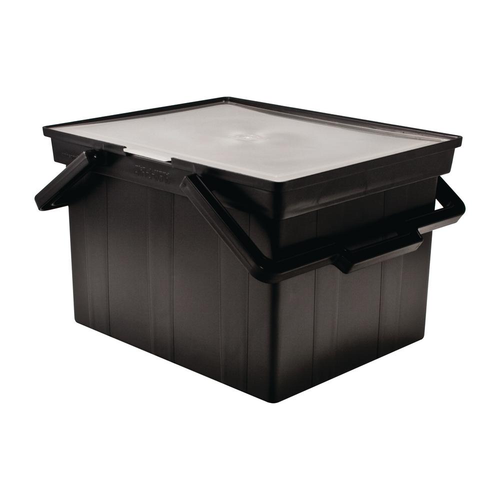 Advantus 30 Qt Letter Legal Storage Tote In Black