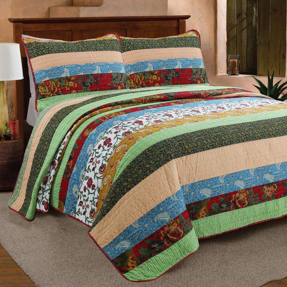 Cozy Line Home Fashions Floral Paisley Checker Country Patchwork ...