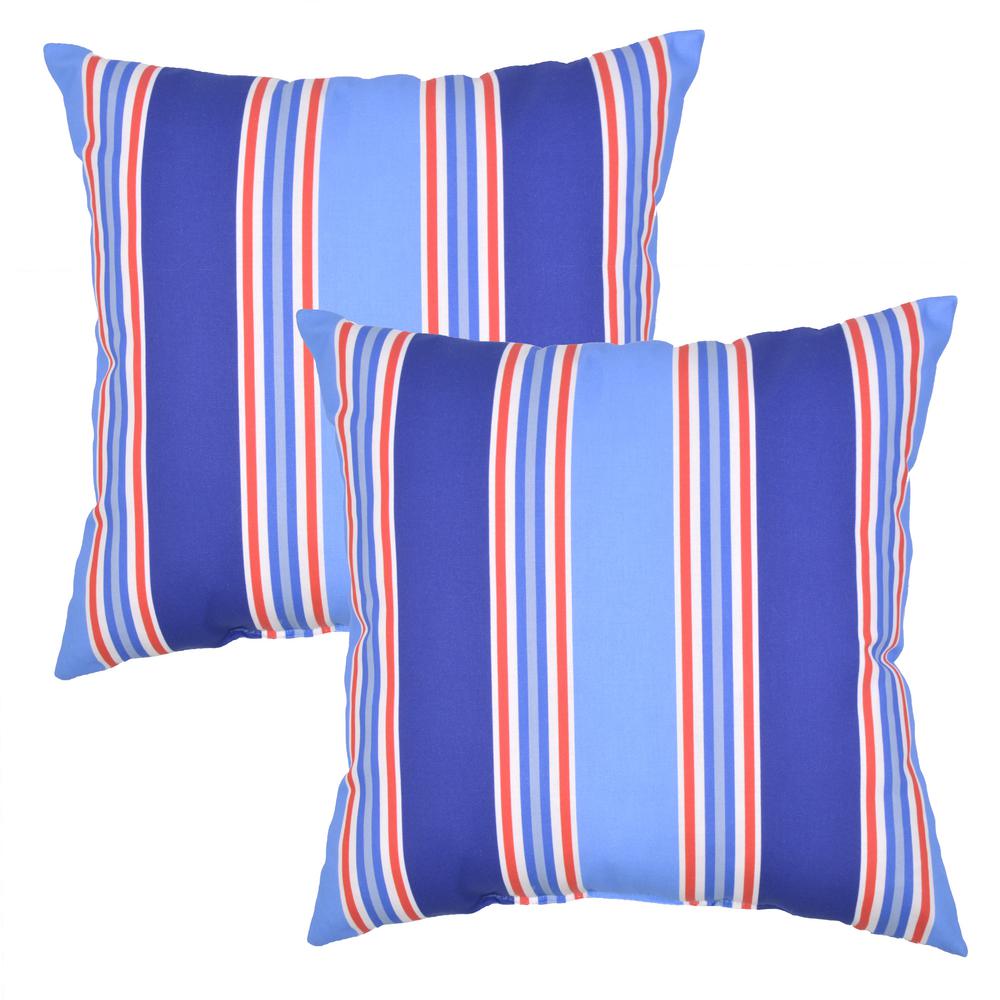 Plantation Patterns, LLC Mariner Stripe Square Outdoor Throw Pillow (2