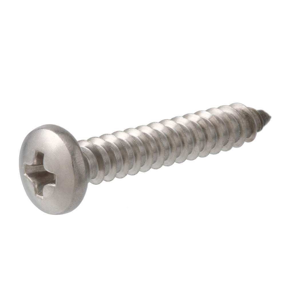 #10-16 Thread Size 1/2 Length Pack of 50 Type AB Plain Finish Pan Head 18-8 Stainless Steel Sheet Metal Screw Phillips Drive