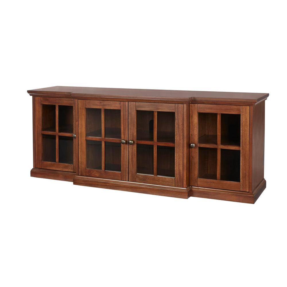 Home Decorators Collection Edenridge Walnut Finish Wood TV Stand with Glass Windowpane Doors (62 in. W x 24.38 in. H), Brown was $549.0 now $329.4 (40.0% off)