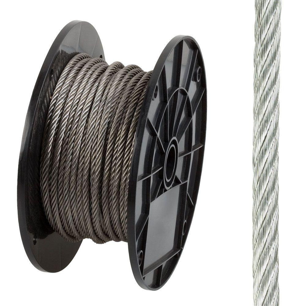 Everbilt 3/16 in. x 125 ft. Stainless Steel Uncoated Wire Rope806360