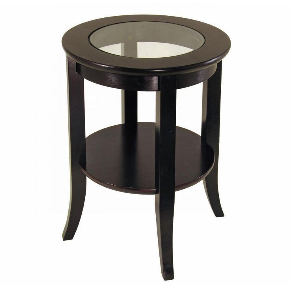 Round End Tables Accent The Home Depot Genoa Espresso End Table