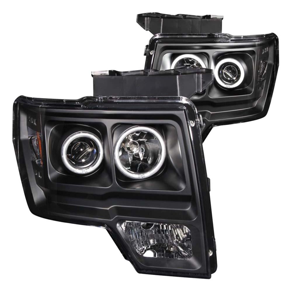 ANZO USA 2009-2014 Ford F-150 Projector Headlights w/ Halo Black (CCFL ...