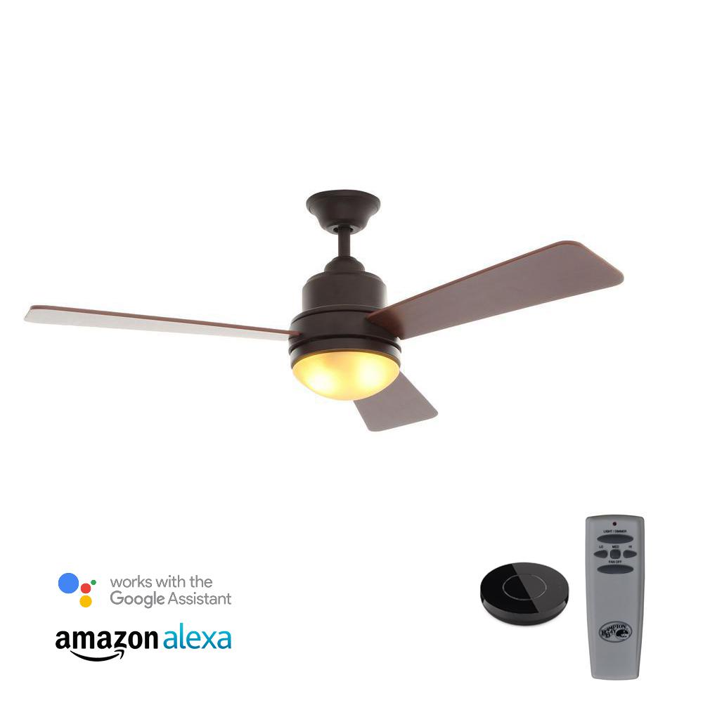 Hampton Bay Trieste 52 In Led Oil Rubbed Bronze Ceiling Fan With Led Oil Rubbed Bronze Ceiling Fan With Light Kit Works