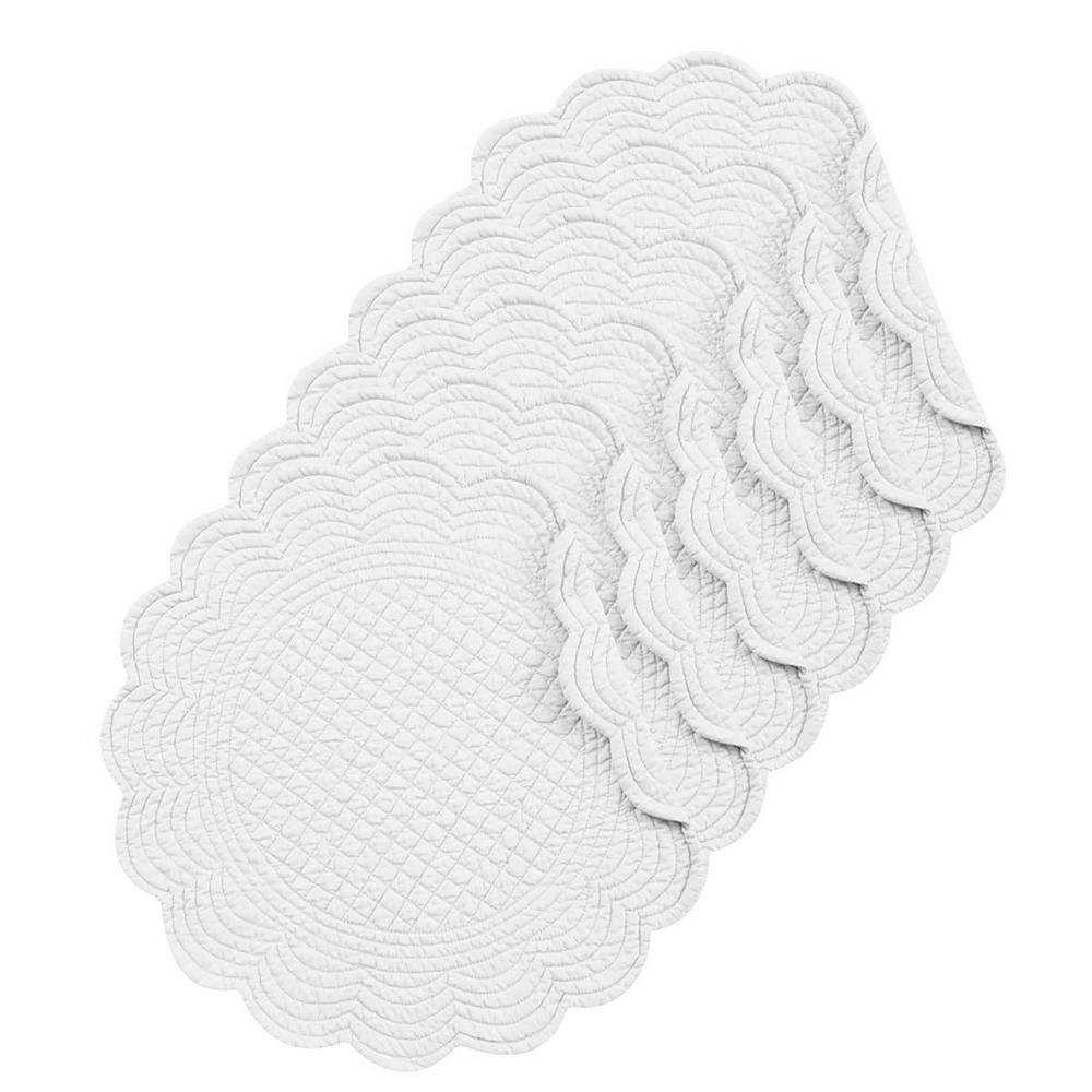 C&F HOME White Round Placemat (Set of 6) 862601549WS6 The Home Depot